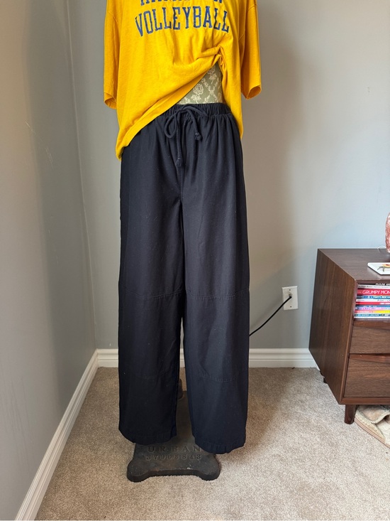 Wilfred Pants - Black baggy straight leg Drawstring Pants